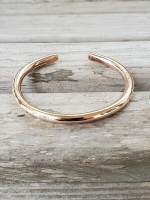Smooth Chunky Stacking Bangle Bracelet | Create Your Set of Heavy Bangles from Copper or Bronze - image3